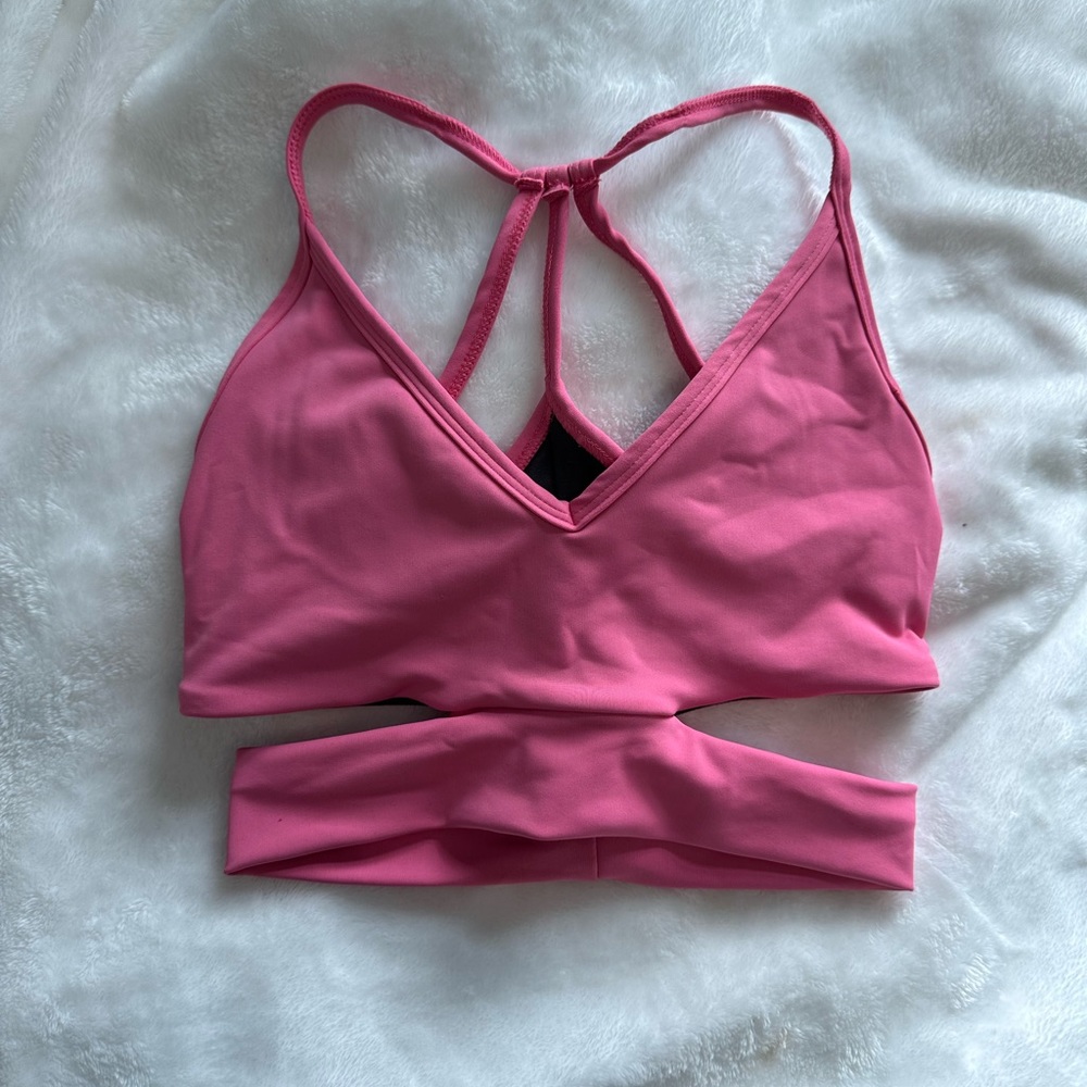 five dancewear pink sports bra size small adult strappy